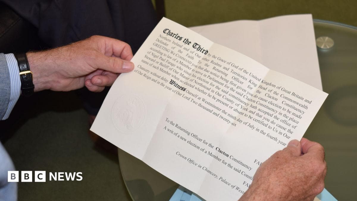 Clacton by-election date set for 13 August